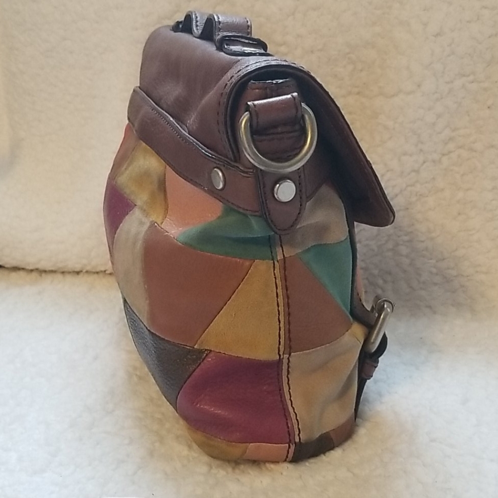 FOSSIL Maddox Messenger Retro Y2K Color-block Satchel - Picture 6 of 16